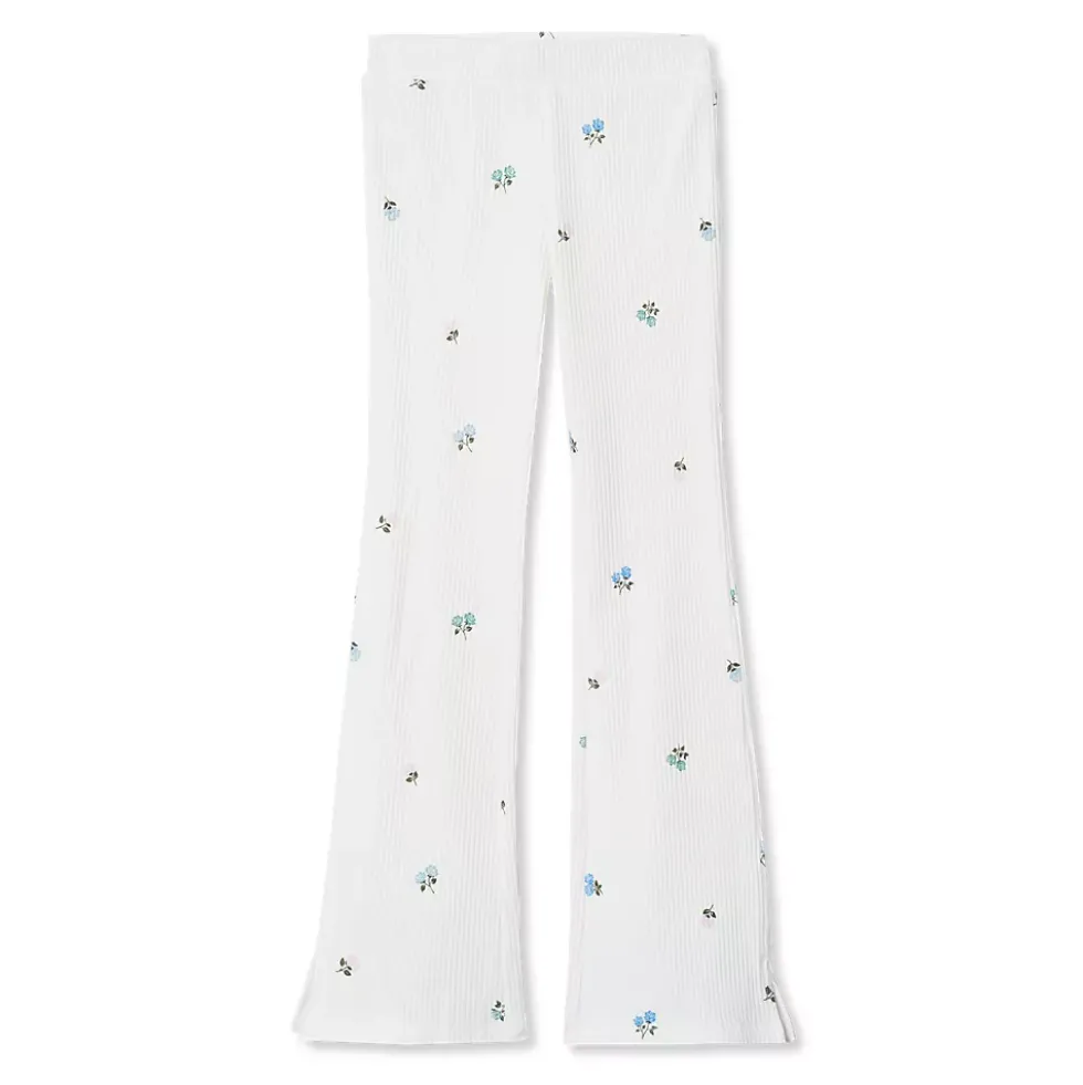 Girls Ribbed Flare Leggings
