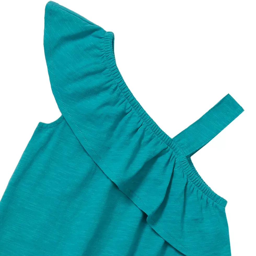 Girls Ruffle Asymmetrical Dress
