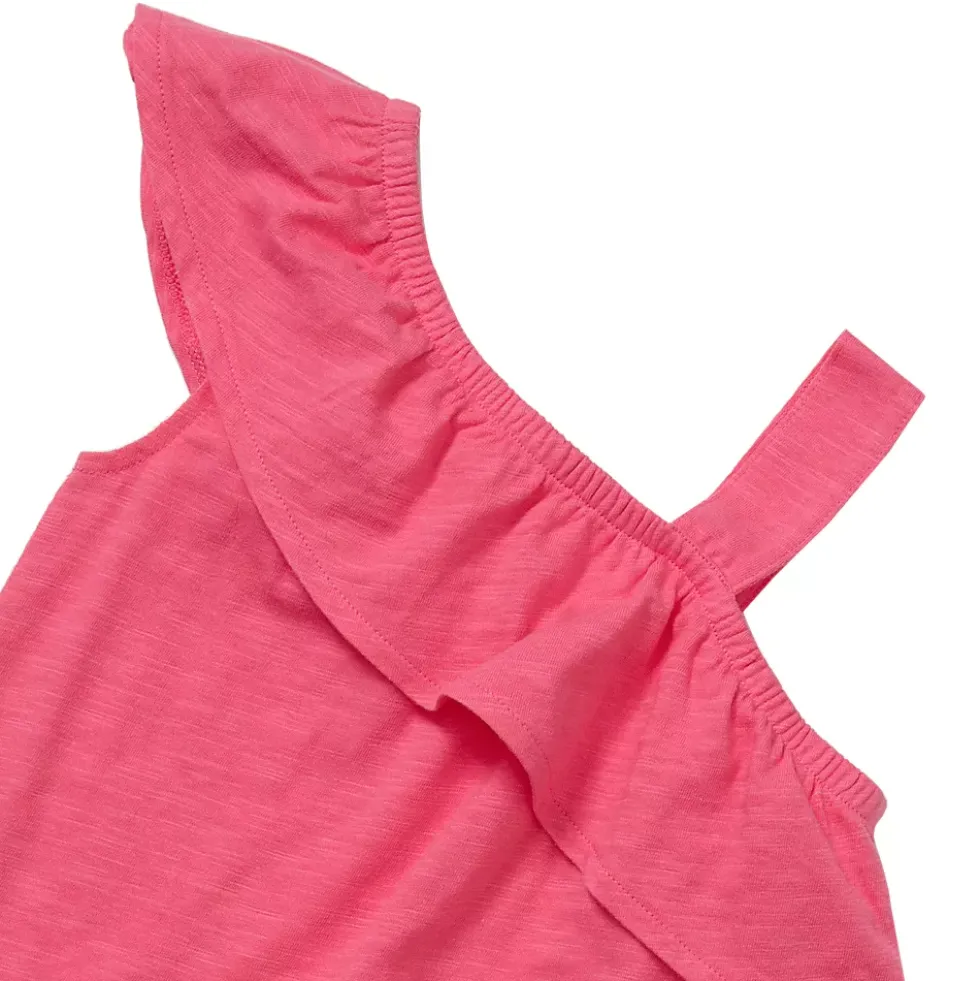 Girls Ruffle Asymmetrical Dress