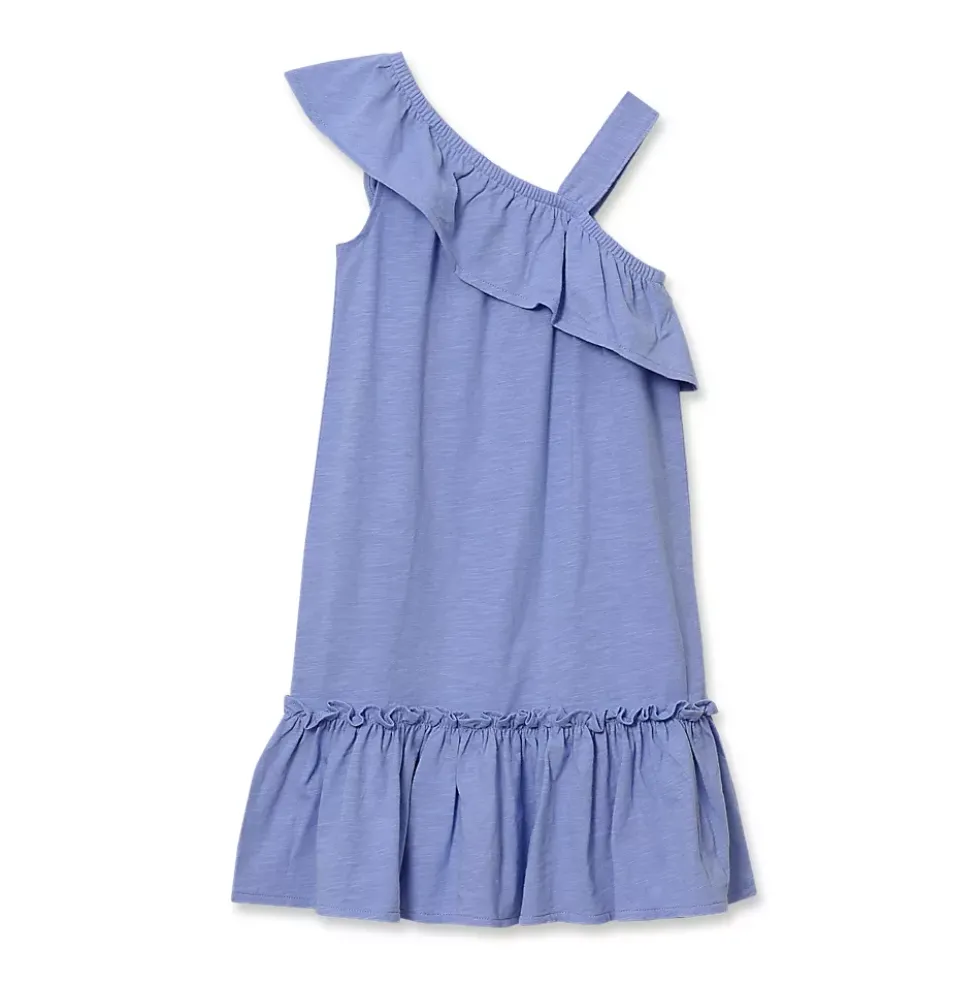 Girls Ruffle Asymmetrical Dress