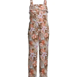 Girls Ruffle Trimmed Pattern Jumpsuit