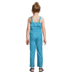 Girls Ruffle Trimmed Pattern Jumpsuit