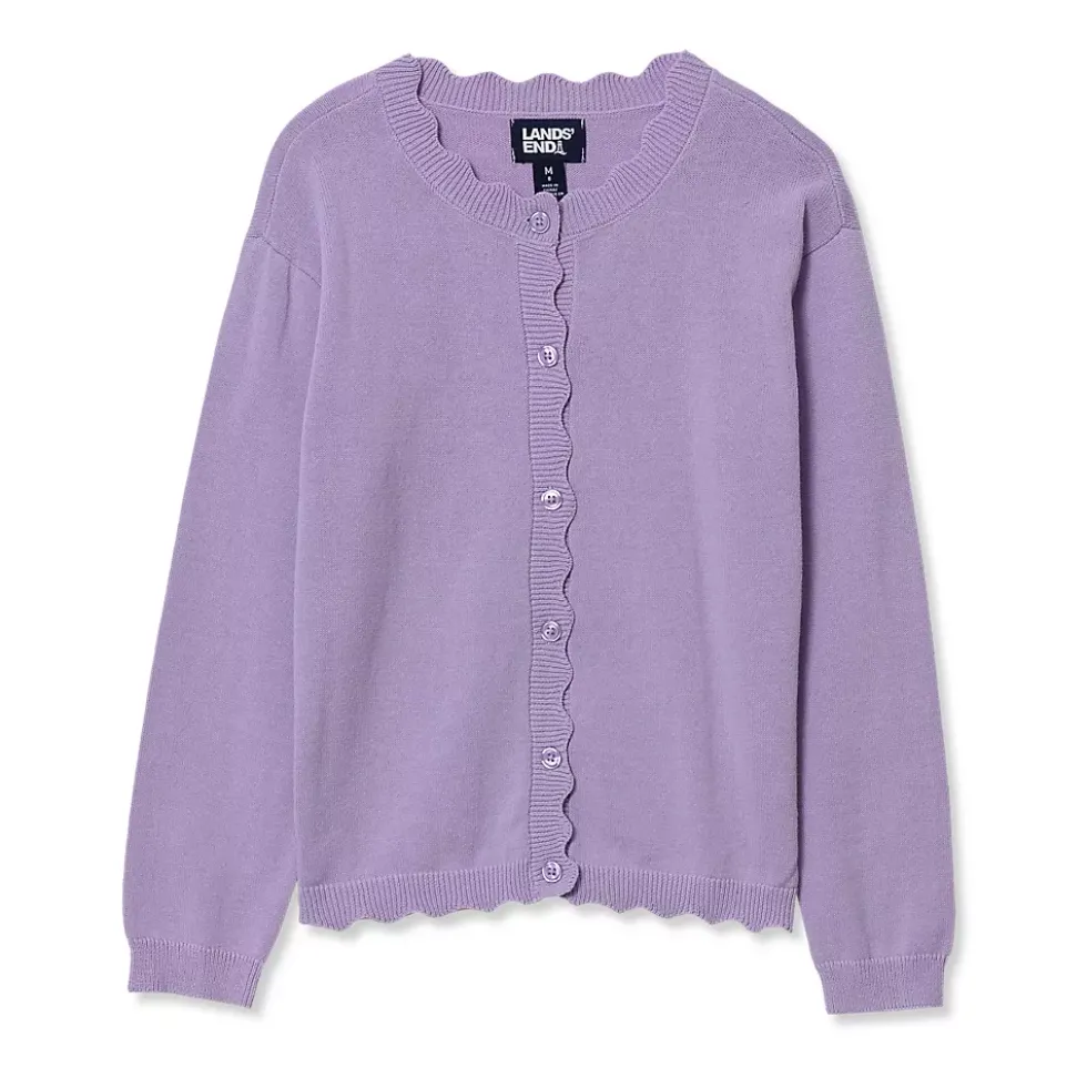 Girls Scalloped Hem Cardigan