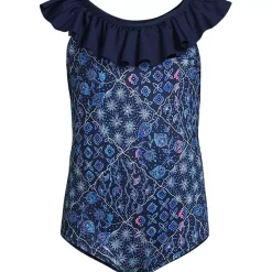 Girls Scoop Ruffle Neck One Piece Swimsuit