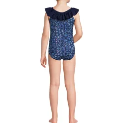 Girls Scoop Ruffle Neck One Piece Swimsuit