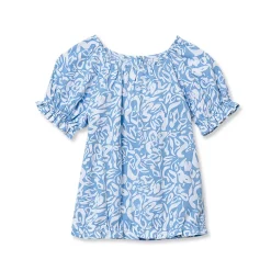 Girls Shirred Puff Blouse