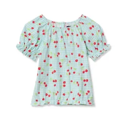 Girls Shirred Puff Blouse