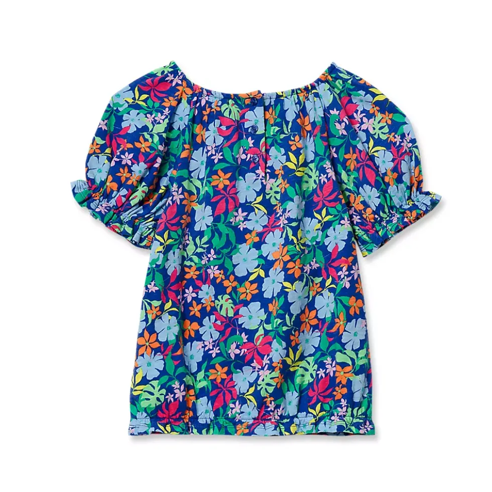 Girls Shirred Puff Blouse