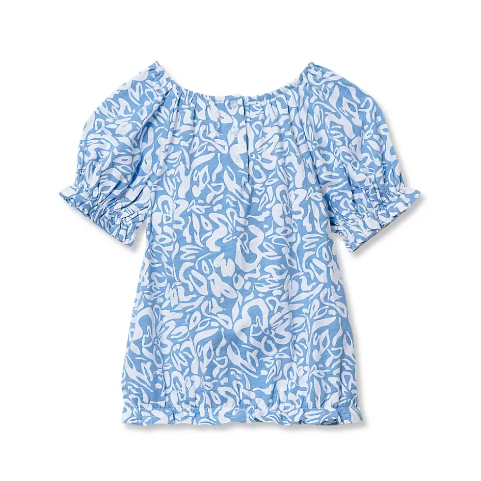 Girls Shirred Puff Blouse