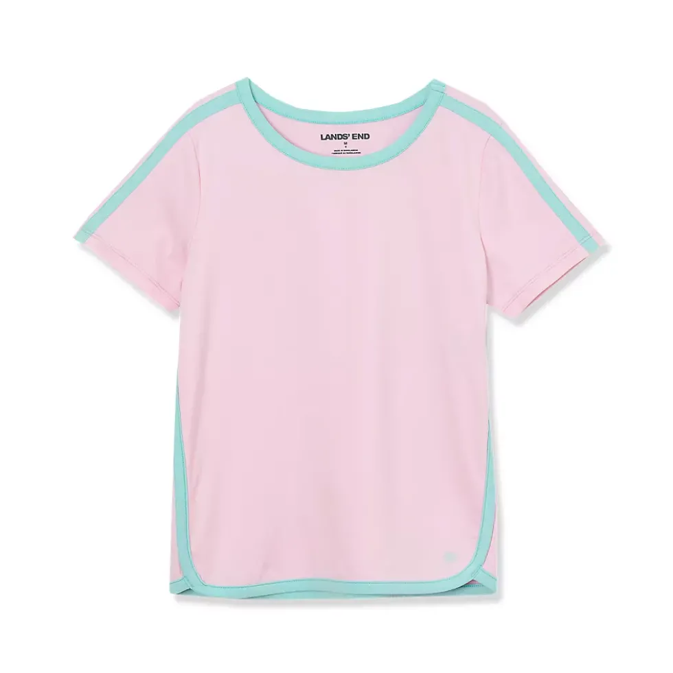 Girls Short Sleeve Active Curved Hem Tee