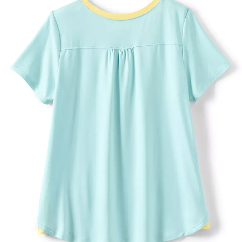 Girls Short Sleeve Active Curved Hem Tee
