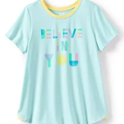 Girls Short Sleeve Active Curved Hem Tee