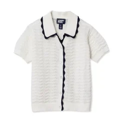 Girls Short Sleeve Collared Sweater