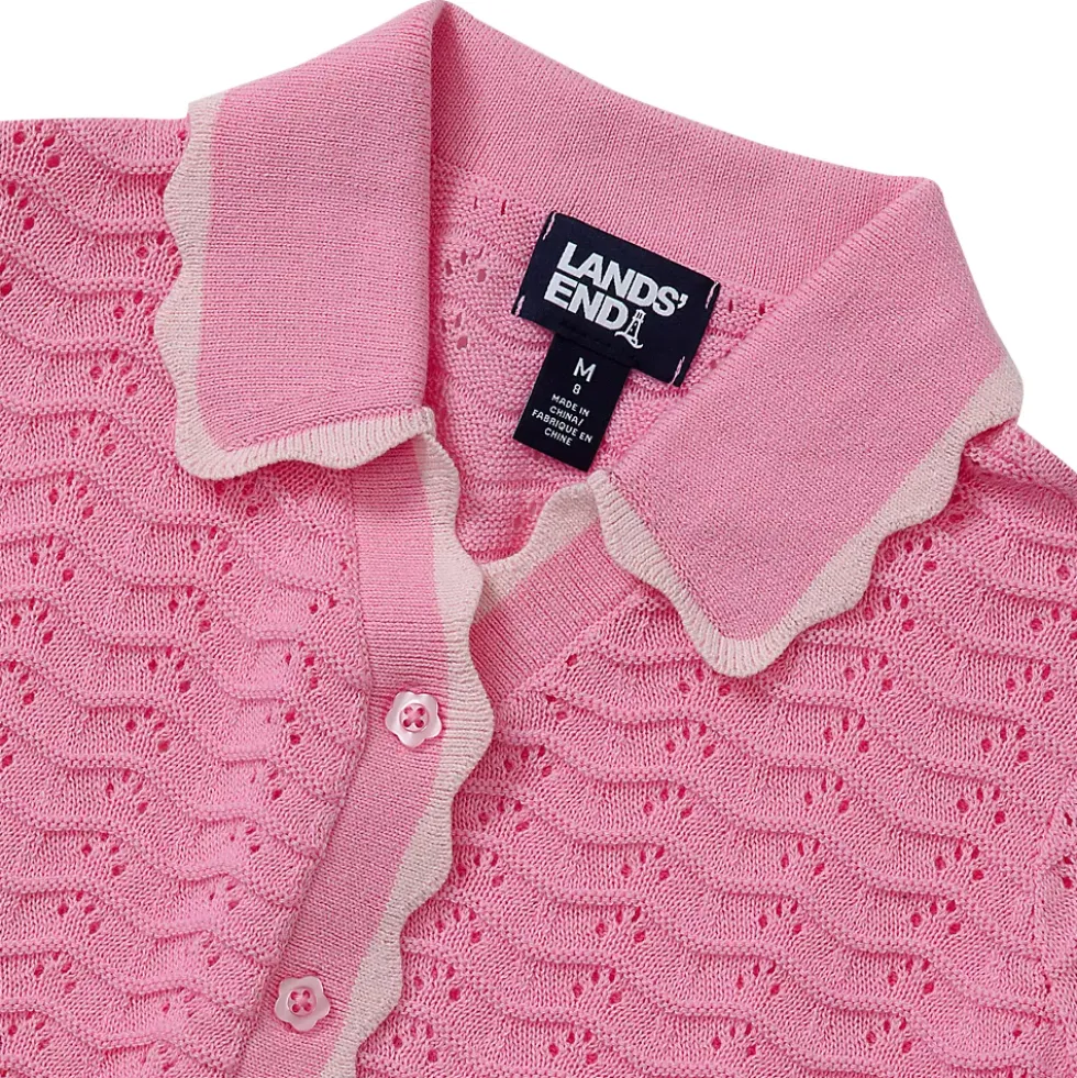 Girls Short Sleeve Collared Sweater