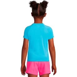 Girls Short Sleeve Crew Neck UPF 50 Swim Rash Guard