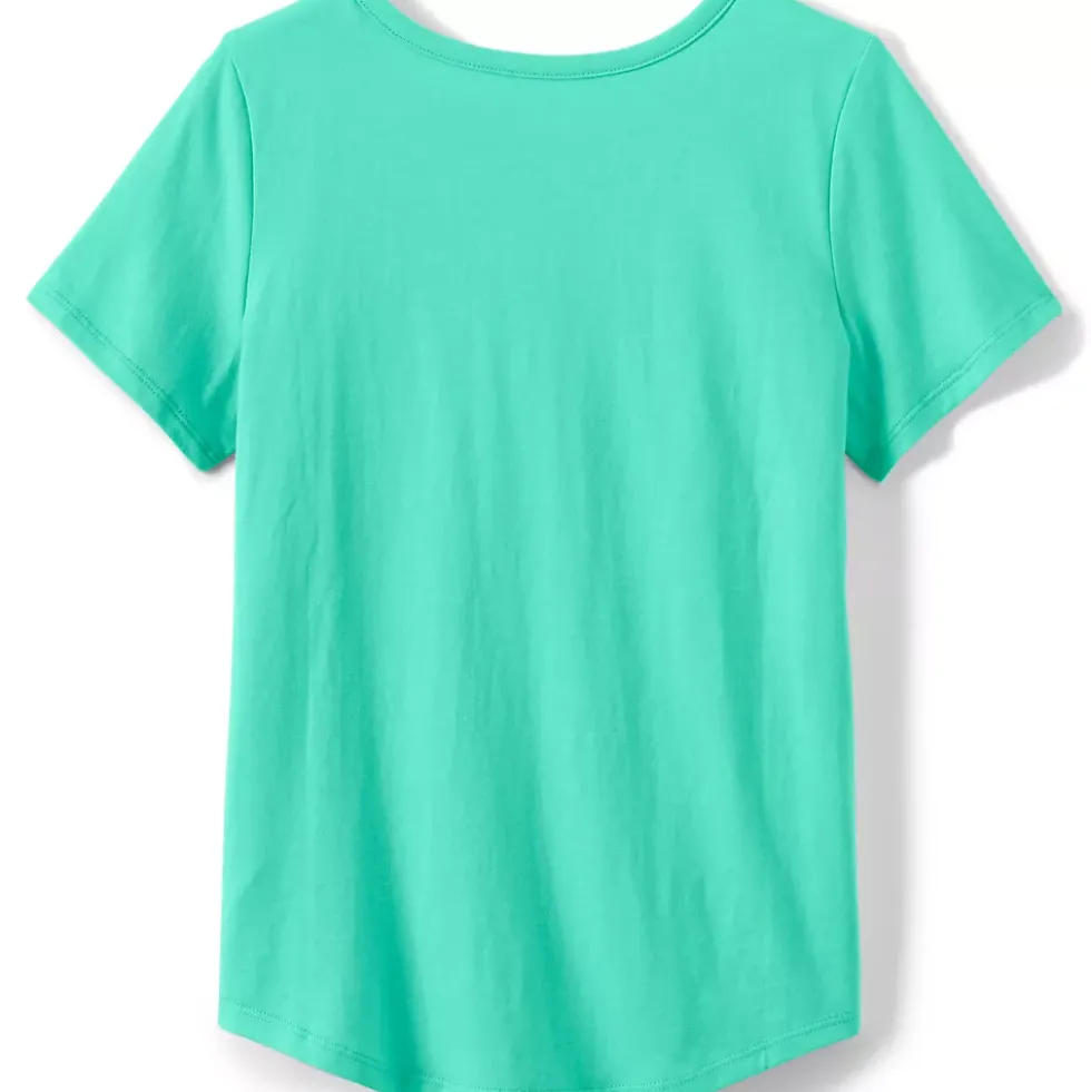 Girls Short Sleeve Curved Hem Graphic Tee Shirt