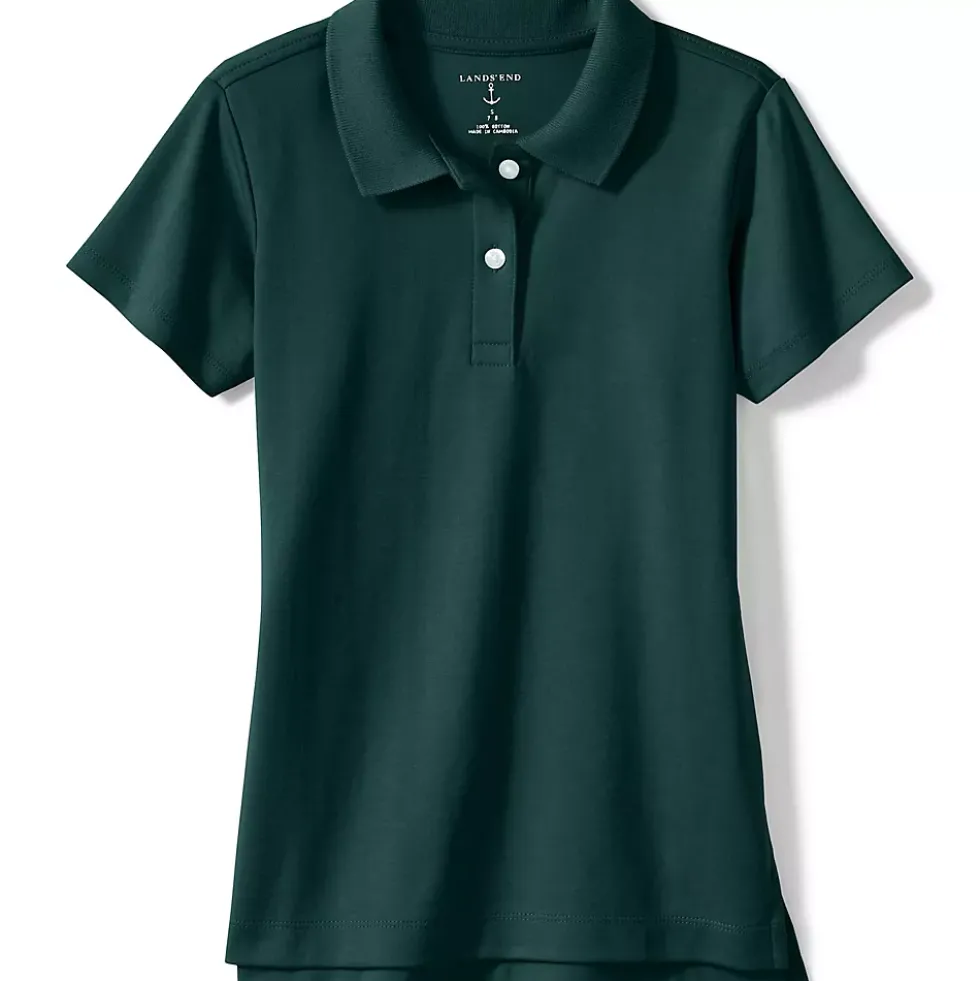 Girls Short Sleeve Feminine Fit Interlock Polo Shirt