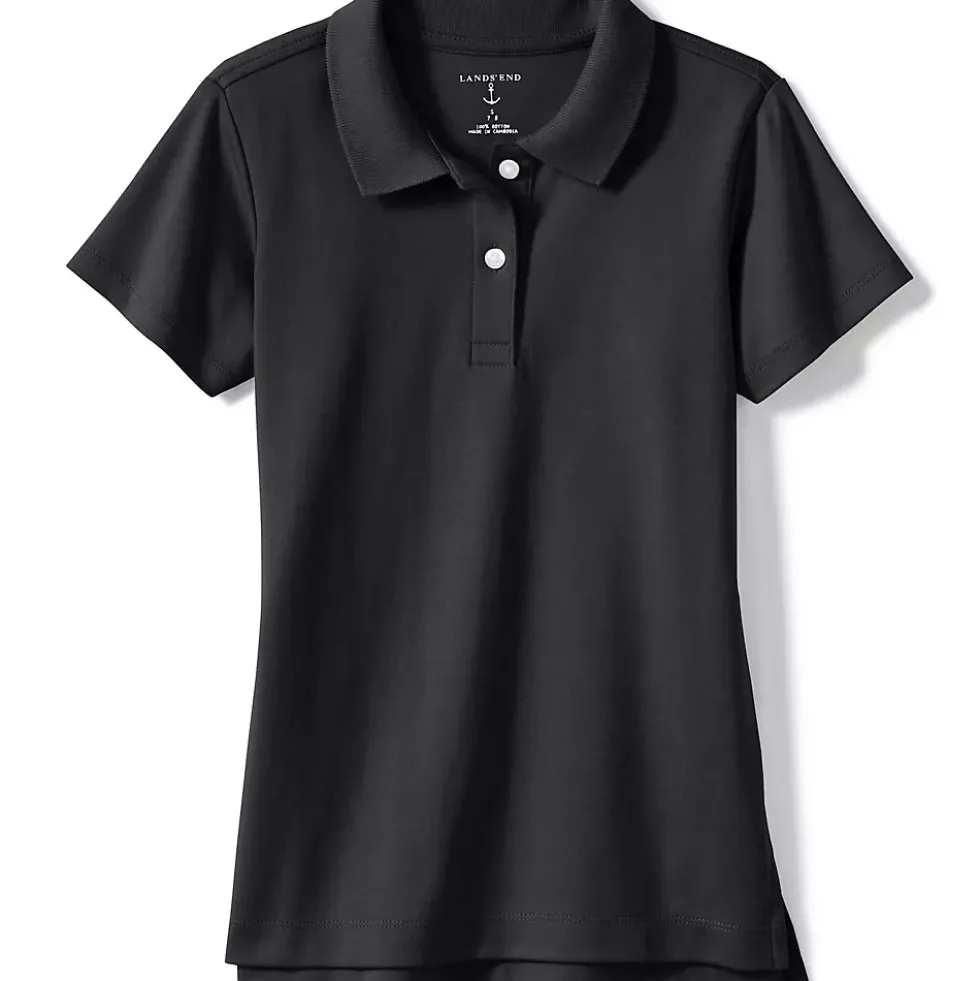 Girls Short Sleeve Feminine Fit Interlock Polo Shirt
