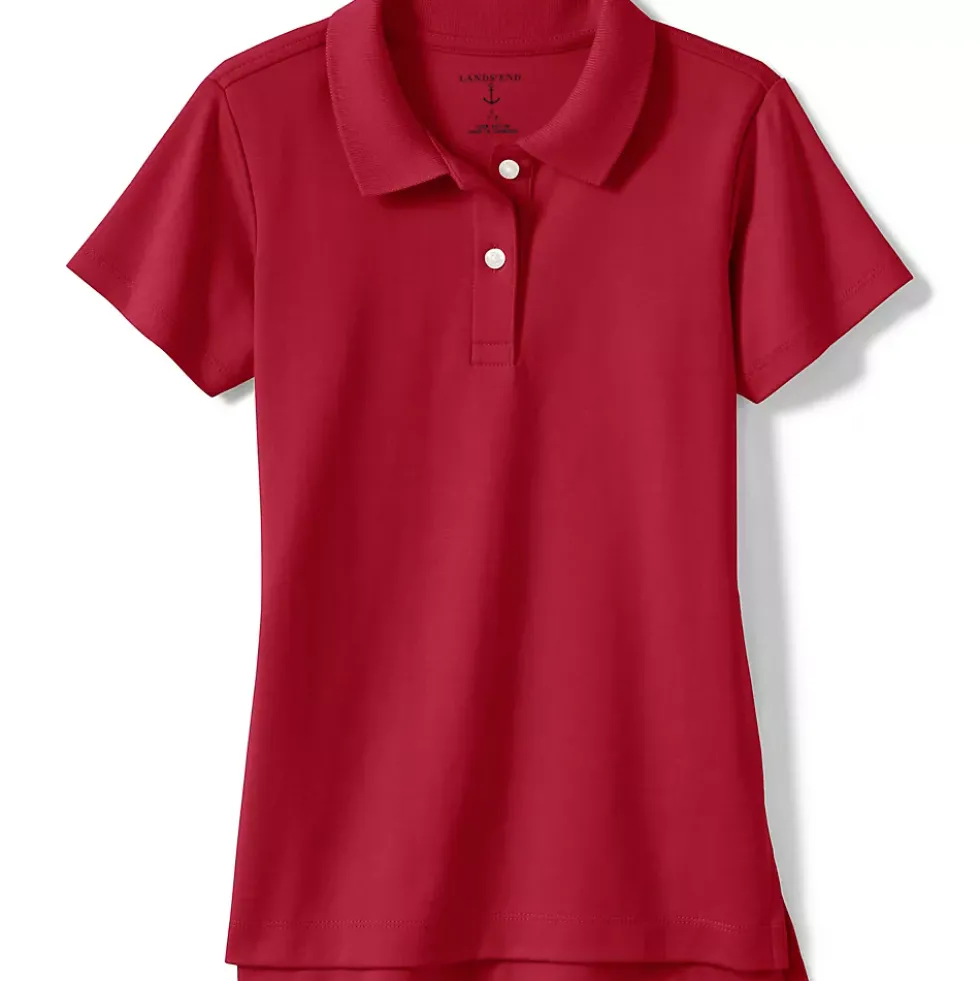 Girls Short Sleeve Feminine Fit Interlock Polo Shirt