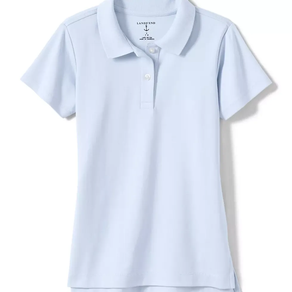Girls Short Sleeve Feminine Fit Interlock Polo Shirt
