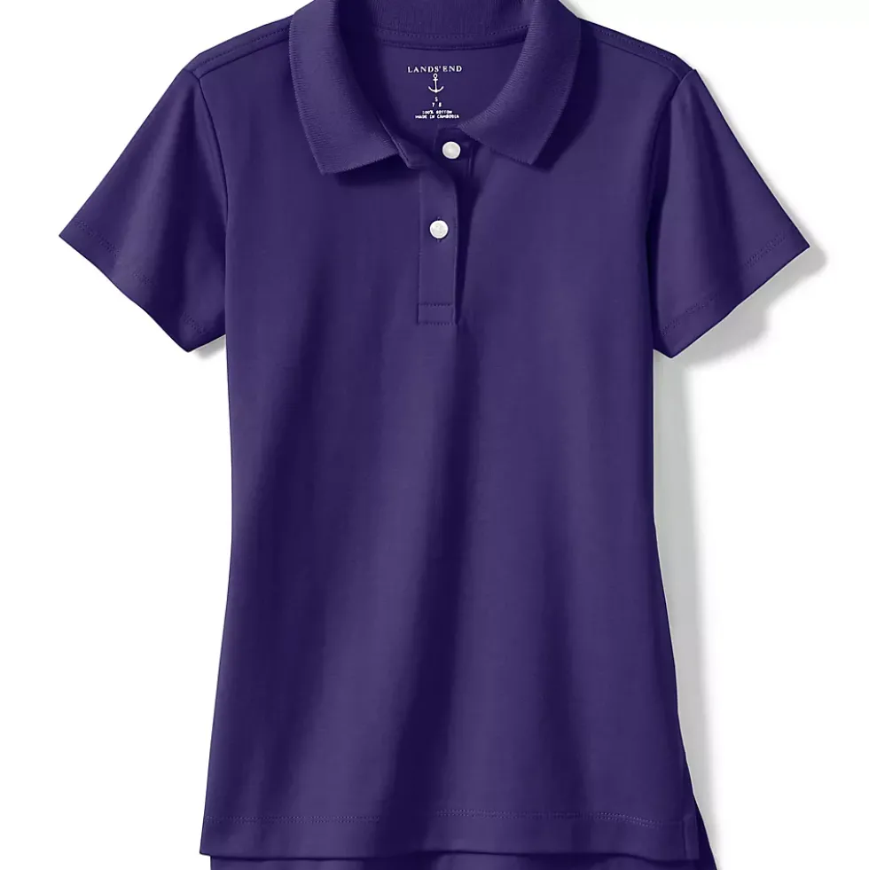Girls Short Sleeve Feminine Fit Interlock Polo Shirt