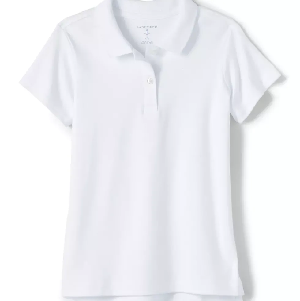 Girls Short Sleeve Feminine Fit Interlock Polo Shirt