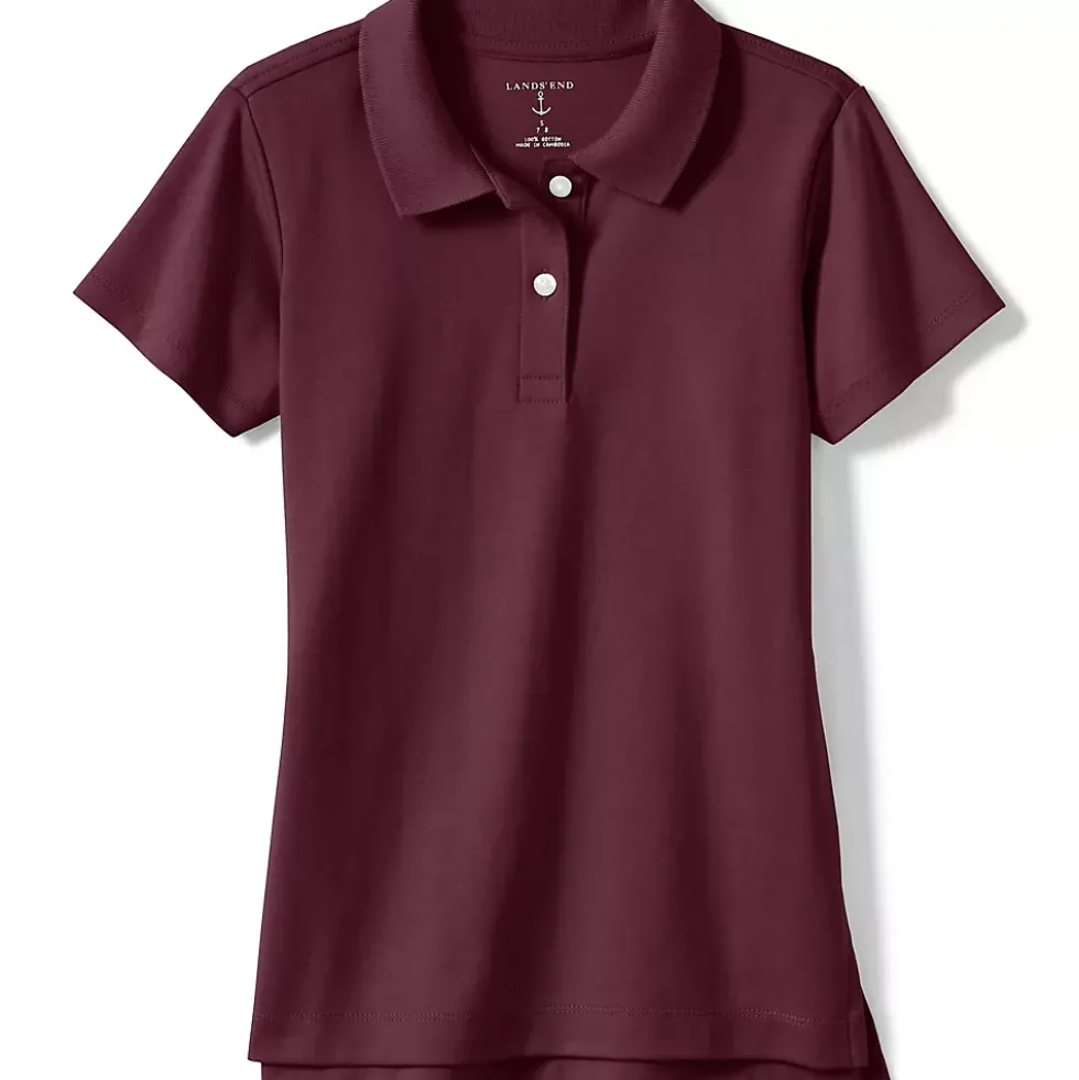 Girls Short Sleeve Feminine Fit Interlock Polo Shirt
