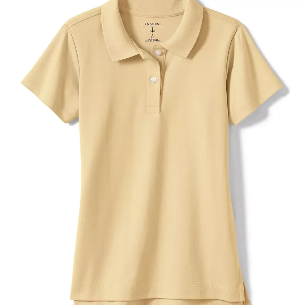Girls Short Sleeve Feminine Fit Interlock Polo Shirt