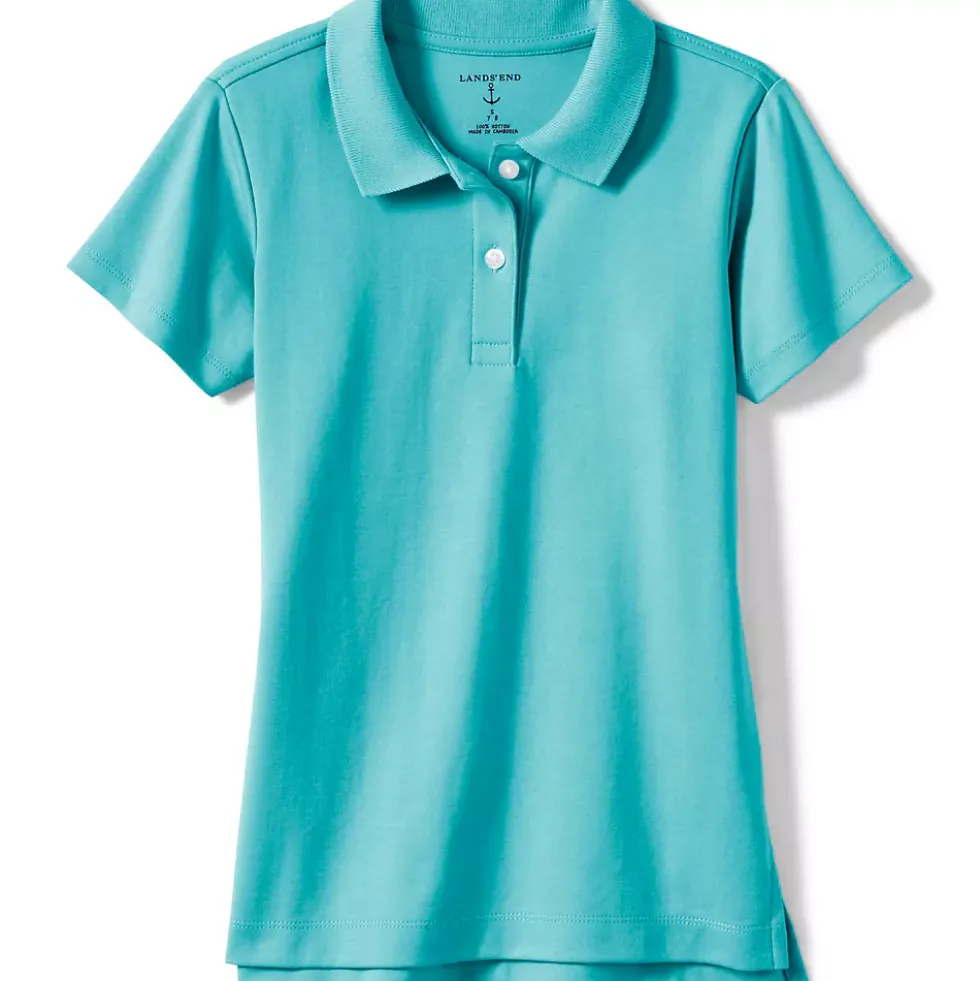 Girls Short Sleeve Feminine Fit Interlock Polo Shirt