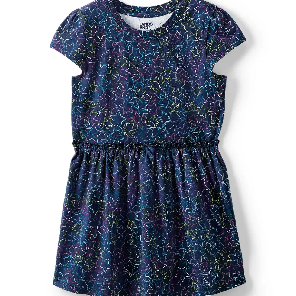 Girls Short Sleeve Gathered Waist Tunic Top