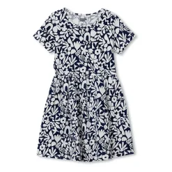 Girls Short Sleeve Gathered Waist Jersey Dress
