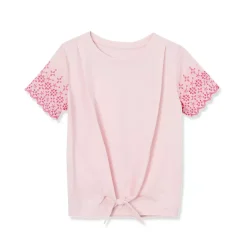 Girls Short Sleeve Knotted Tee
