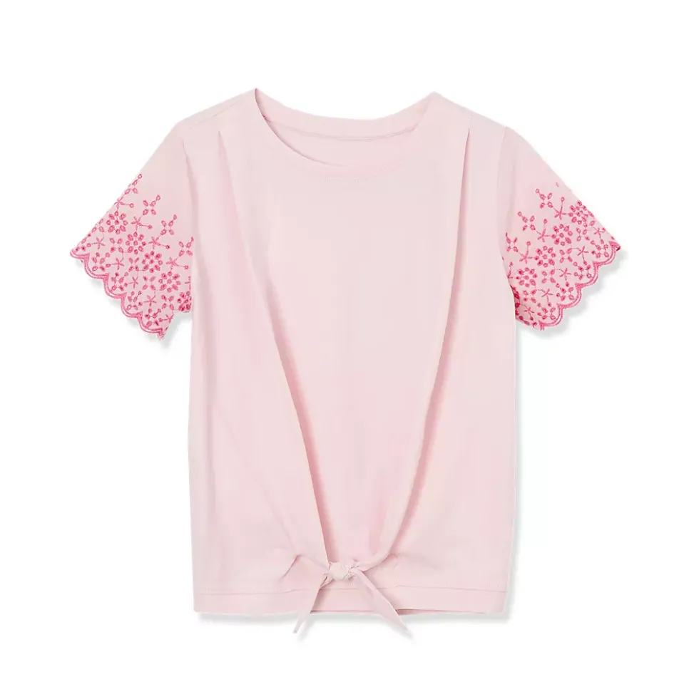 Girls Short Sleeve Knotted Tee