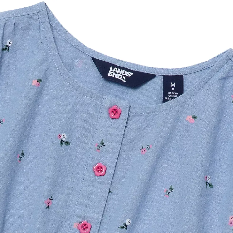 Girls Short Sleeve Lightweight Denim Dress