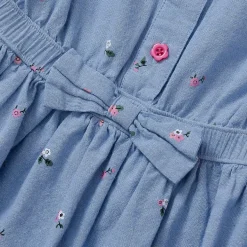 Girls Short Sleeve Lightweight Denim Dress