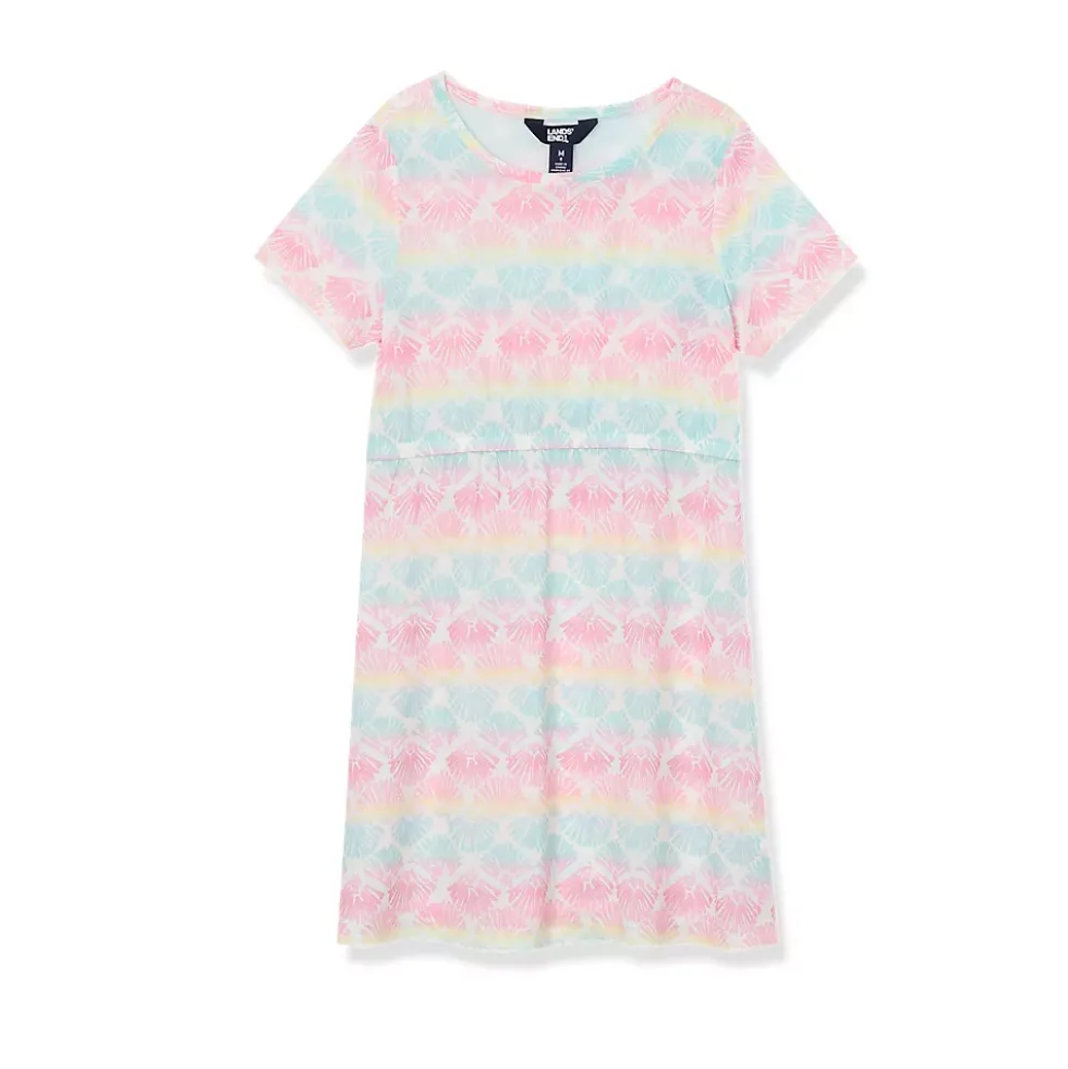 Girls Short Sleeve Mesh Cover Up