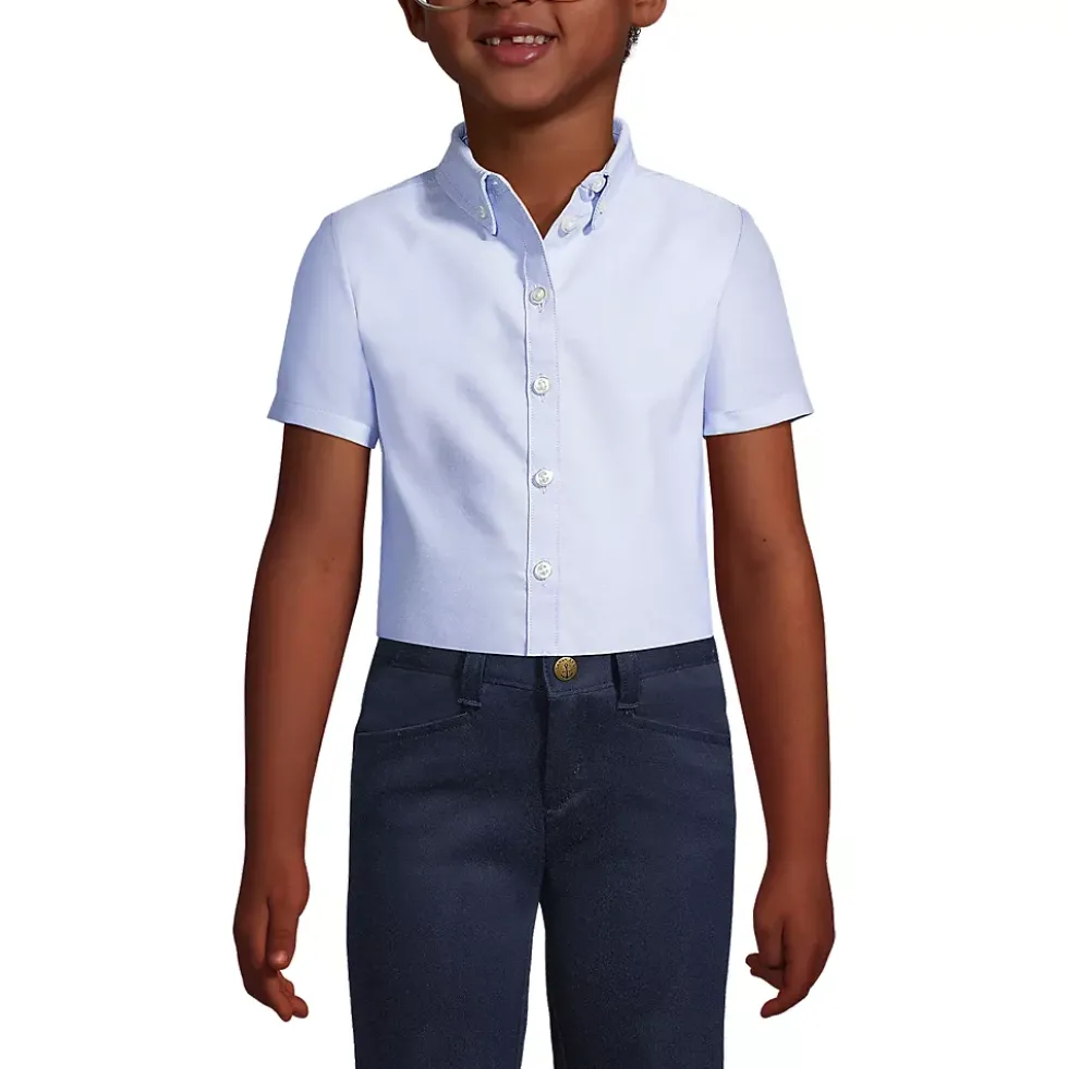 Girls Short Sleeve Oxford Dress Shirt