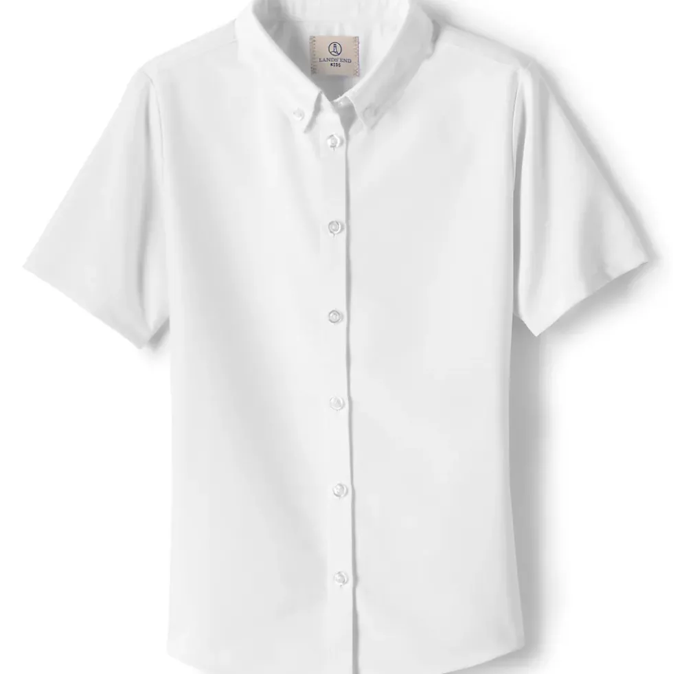 Girls Short Sleeve Oxford Dress Shirt