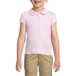 Girls Short Sleeve Peter Pan Collar Polo Shirt