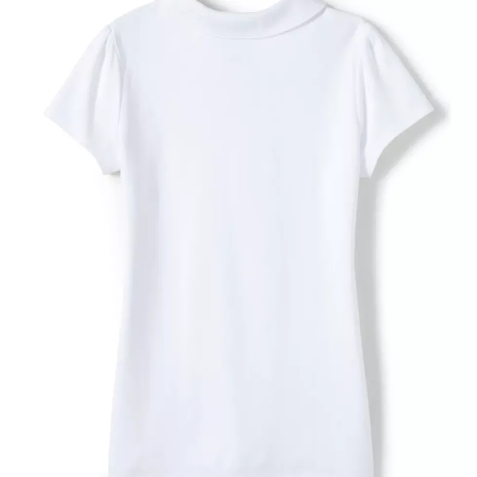 Girls Short Sleeve Peter Pan Collar Polo Shirt