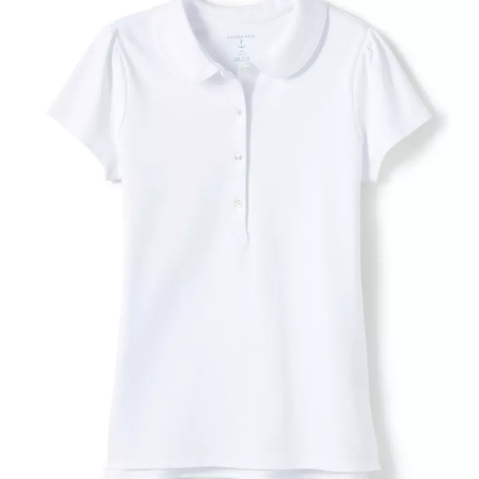 Girls Short Sleeve Peter Pan Collar Polo Shirt