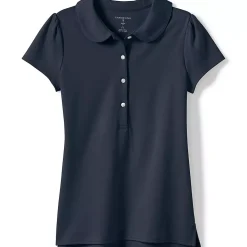 Girls Short Sleeve Peter Pan Collar Polo Shirt