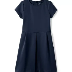Girls Short Sleeve Ponte Dress Top of Knee