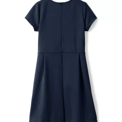 Girls Short Sleeve Ponte Dress Top of Knee