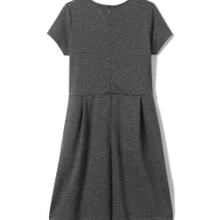 Girls Short Sleeve Ponte Dress Top of Knee