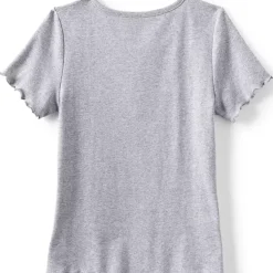 Girls Short Sleeve Ribbed Henley T-Shirt