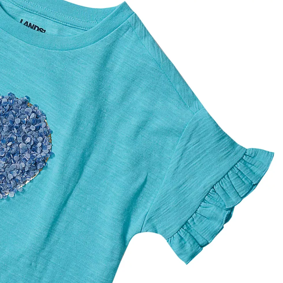 Girls Short Sleeve Ruffle Tee