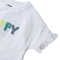Girls Short Sleeve Ruffle Tee