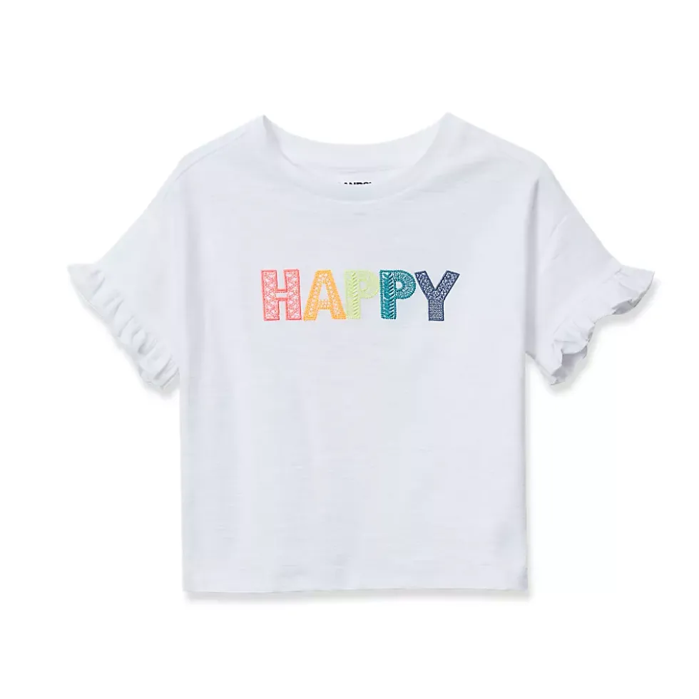 Girls Short Sleeve Ruffle Tee