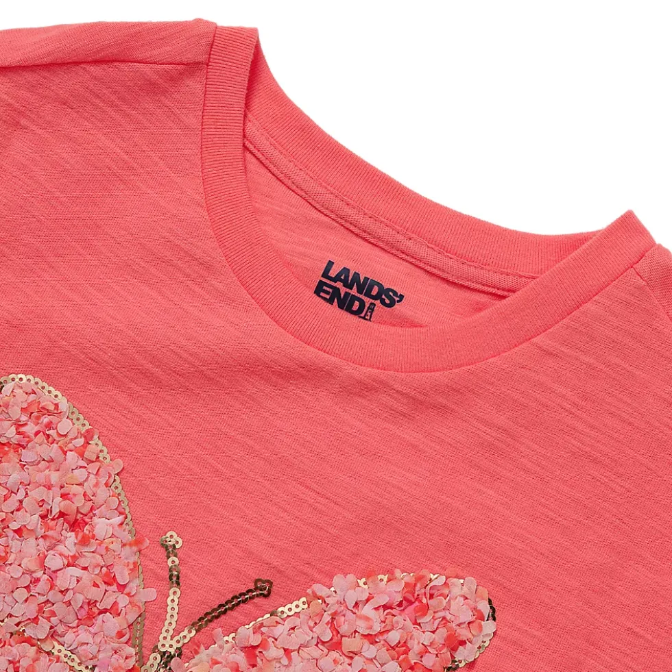 Girls Short Sleeve Ruffle Tee